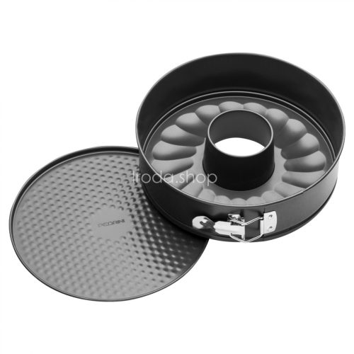 Pedrini 03GD105G csatos tortaforma, 24 cm átmérő, kétféle betét, rozsdamentes acél