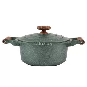   Nava 10-255-030 Ωmega tapadásmentes öntött alumínium lábas fedővel, kőbevonattal, 20 cm