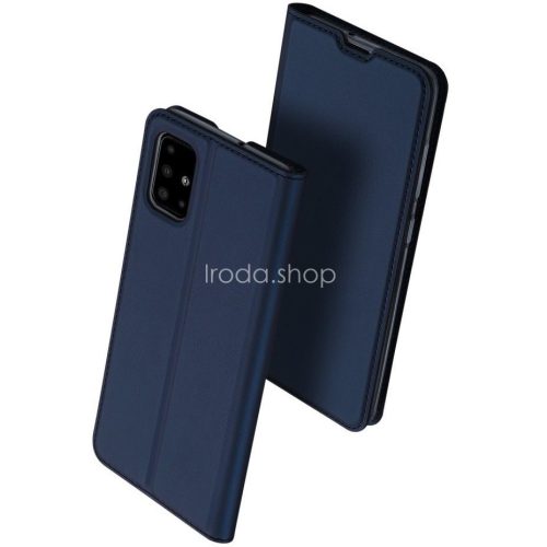 Apple iPhone 11 Pro Max, Oldalra nyíló tok, stand, Dux Ducis, sötétkék