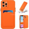 Xiaomi Redmi Note 9T 5G, Szilikon tok, kártyatartóval, Wooze Card Slot, narancssárga