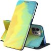 Samsung Galaxy A02 SM-A022F, Oldalra nyíló tok, stand, festék minta, Wooze Flashy Colors, színes/sárga