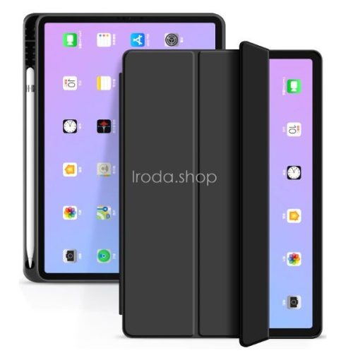 Apple iPad Air (2020 / 2022) / iPad Air 11 (2024 / 2025), mappa tok, Apple Pencil tartóval, Smart Case, fekete
