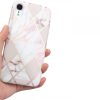 Apple iPhone 12 Pro Max, Szilikon tok, sokszöges márvány minta, Wooze Geometric Marble, színes/fehér