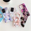 Apple iPhone 6 / 6S, Szilikon tok, sokszöges márvány minta, Wooze Geometric Marble, színes/lila