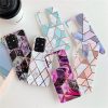 Huawei Mate 20, Szilikon tok, sokszöges márvány minta, Wooze Geometric Marble, színes/fekete