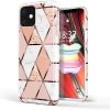 Huawei Mate 20, Szilikon tok, sokszöges márvány minta, Wooze Geometric Marble, színes/rózsaszín