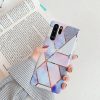 Samsung Galaxy A21s SM-A217F, Szilikon tok, sokszöges márvány minta, Wooze Geometric Marble, színes/kék