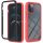 Motorola Edge 20 Pro, Szilikon hátlap és műanyag előlapi tok, elő- és hátlapi üveggel, közepsen ütésálló, Wooze Power Case, fekete/piros