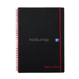Spirálfüzet A/5 70lap kockás OXFORD Office Black n Red 