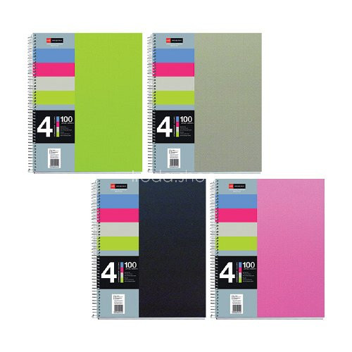 Spirálfüzet MQ 4 Notebook A/4-4x25 lapos négyzetrácsos, PP 