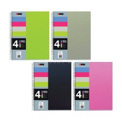   Spirálfüzet MQ 4 Notebook A/5-4x25 lapos négyzetrácsos, PP 