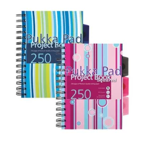   Spirálfüzet A/5 Project Book vonalas PROBA5 125 lap/250 oldal 3 reg. színes PP. Borító 