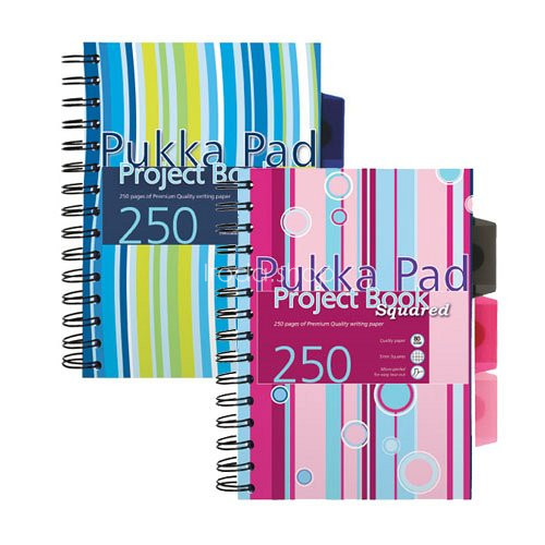 Spirálfüzet A/5 Project Book vonalas PROBA5 125 lap/250 oldal 3 reg. színes PP. Borító 