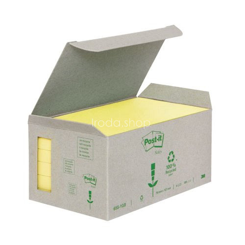 Post-it 655-1B 76x127mm 6x100lap/csm GreenLine sárga