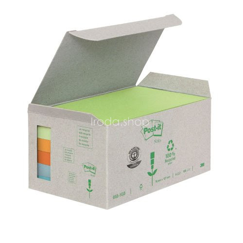 Post-it 655-1GB 76x127mm 6x100lap/csm GreenLine vegyes