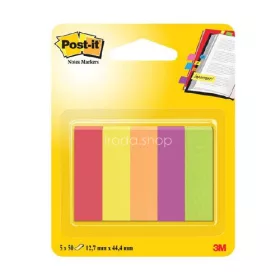   Post-it Jelölőlapok12,7 x 44,4mm, 5 x 50 lap  (neon színek) 670-5JA-EU