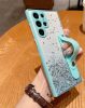 Xiaomi Redmi 9, Szilikon tok, közepesen ütésálló, kézpánttal, színátmenetes, csillogó minta, Wooze Strap Star, mintás/menta