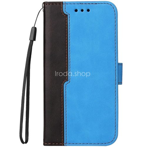 Samsung Galaxy A13 4G SM-A135F / A137F, Oldalra nyíló tok, stand, kártyatartóval, kézpánttal, Wooze Colour Wallet, kék