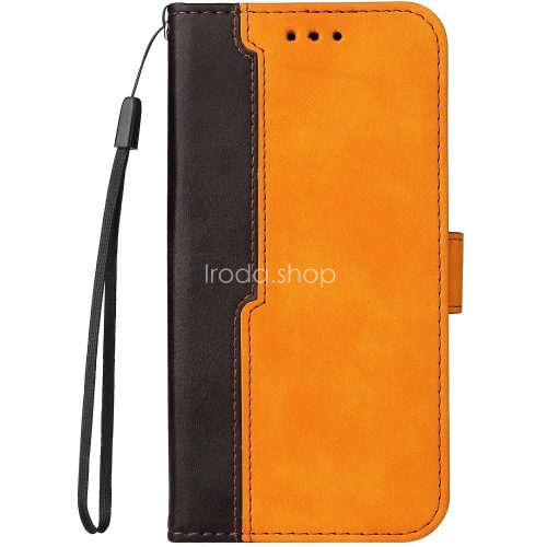 Apple iPhone X / XS, Oldalra nyíló tok, stand, kártyatartóval, kézpánttal, Wooze Colour Wallet, narancssárga