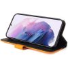 Samsung Galaxy A14 4G / A14 5G SM-A145F / A146B, Oldalra nyíló tok, stand, kártyatartóval, kézpánttal, Wooze Colour Wallet, narancssárga