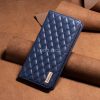 Apple iPhone 11 Pro, Oldalra nyíló tok, stand, kártyatartóval, 3D rombusz minta, Wooze Pillow, kék
