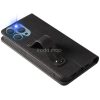 Apple iPhone 12 Pro Max, Oldalra nyíló tok, stand, kártyatartóval, kézpánttal, Wooze Business Plus, fekete