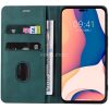 Apple iPhone 11 Pro Max, Oldalra nyíló tok, stand, kártyatartóval, kézpánttal, Wooze Business Plus, zöld