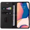 OnePlus 9RT 5G, Oldalra nyíló tok, stand, kártyatartóval, kézpánttal, Wooze Business Plus, fekete