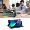 Xiaomi Redmi K60E, Oldalra nyíló tok, stand, kártyatartóval, kézpánttal, Wooze Business Plus, sötétzöld