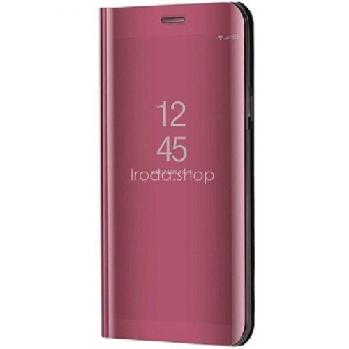 Apple iPhone 15 Pro, Oldalra nyíló tok, hívás mutatóval, Smart View Cover, vörösarany (utángyártott)