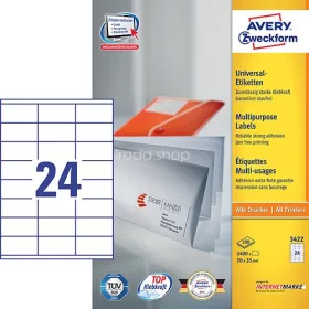 Etikett címke univerzális 3422 fehér 70x35mm Avery