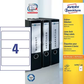 Etikett címke iratrendező L4761-100 fehér 192x61mm Avery