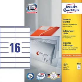   Etikett címke univerzális 3423 etikett fehér 105x35mm Avery