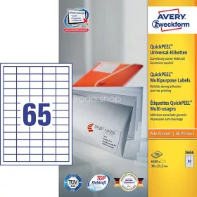   Etikett címke univerzális 3666 fehér QuickPEEL 38x21,2mm 100ív Avery