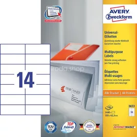 Etikett címke univerzális 3653 105x42,3mm 100ív Avery