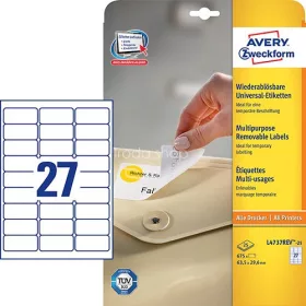   Etikett címke speciális L4737REV-25 visszaszedhető 63,5x29,6mm 25ív Avery