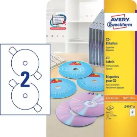 Etikett címke Media L7676-25 CD SuperSize 117mm 25ív Avery