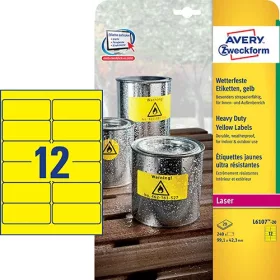   Etikett címke speciális L6107-20 fólia időjárásálló sárga poliészter 99,1x42,3mm 20ív Avery