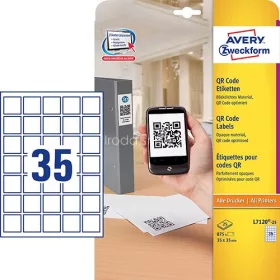   Etikett címke QR kód szögletes L7120-25 35x35mm 25ív Avery