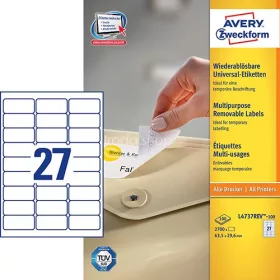   Etikett címke speciális L4737REV-100 visszaszedhető 63,5 x 29,6 mm 100ív Avery