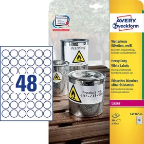   Etikett címke speciális időjárásálló poliészter címke 30mm 20 ív Avery