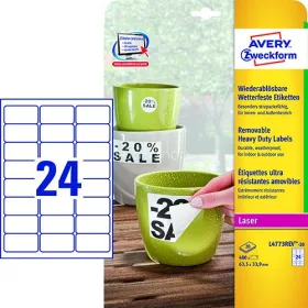   Etikett címke speciális L4773REV-20 visszaszedh. időjárásálló fehér PE címke 63,5 x 33,9mm Avery