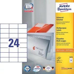   Etikett címke univerzális 3474 etikett fehér 70x37mm Avery