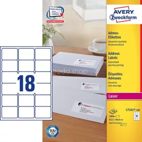   Etikett címke címzés L7161-100 C6 borítékra QuickPEEL 63,5x46,6mm Avery