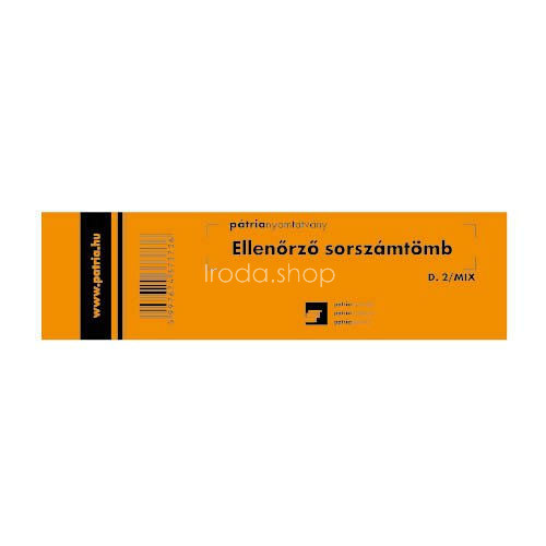 Ellenőrző sorszámtömb 100 lapos 146x40 mm D.2