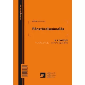   Pénztárelszámolás 25x2 lapos tömb A/5 álló D.F.200/D/V