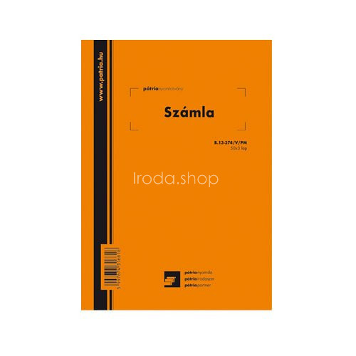 Számla A/5 25x4lap álló B.13-374/B/V S Pátria