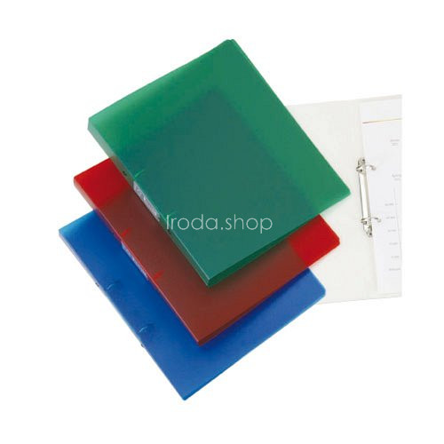 Gyűrűskönyv A/4 4gyűrűs 20mm áttetsző Q-Connect piros
