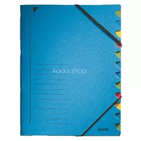 Rendezőmappa 12 rekesz gumis Leitz kék 39120035