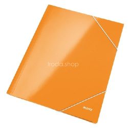Iratgyűjtő gumis A/4 lakkfényű Leitz narancssárga